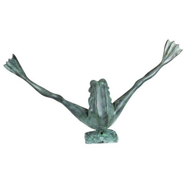 Spouting Crazy Legs Leap Frog Bronze Garden Statues Whimsical